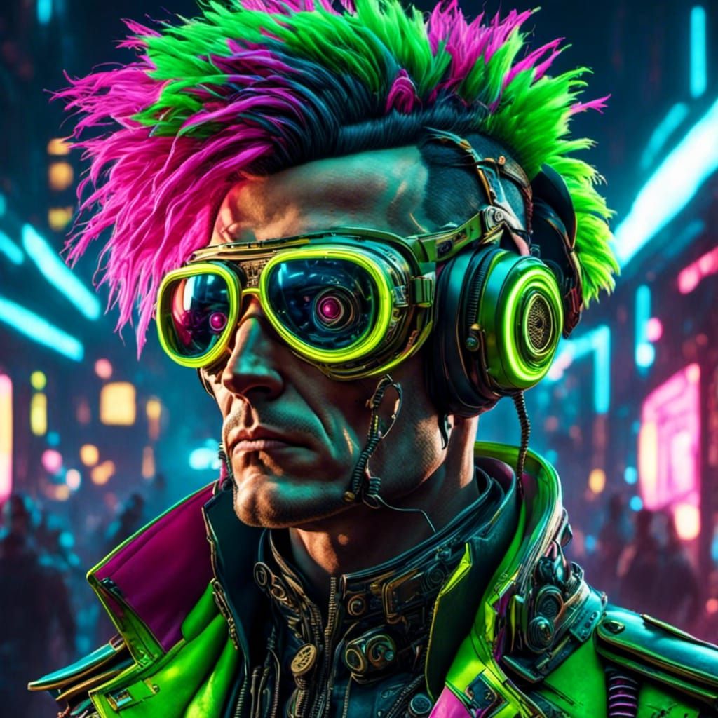 Neon Hacker Caricature of Napoleon Benedict