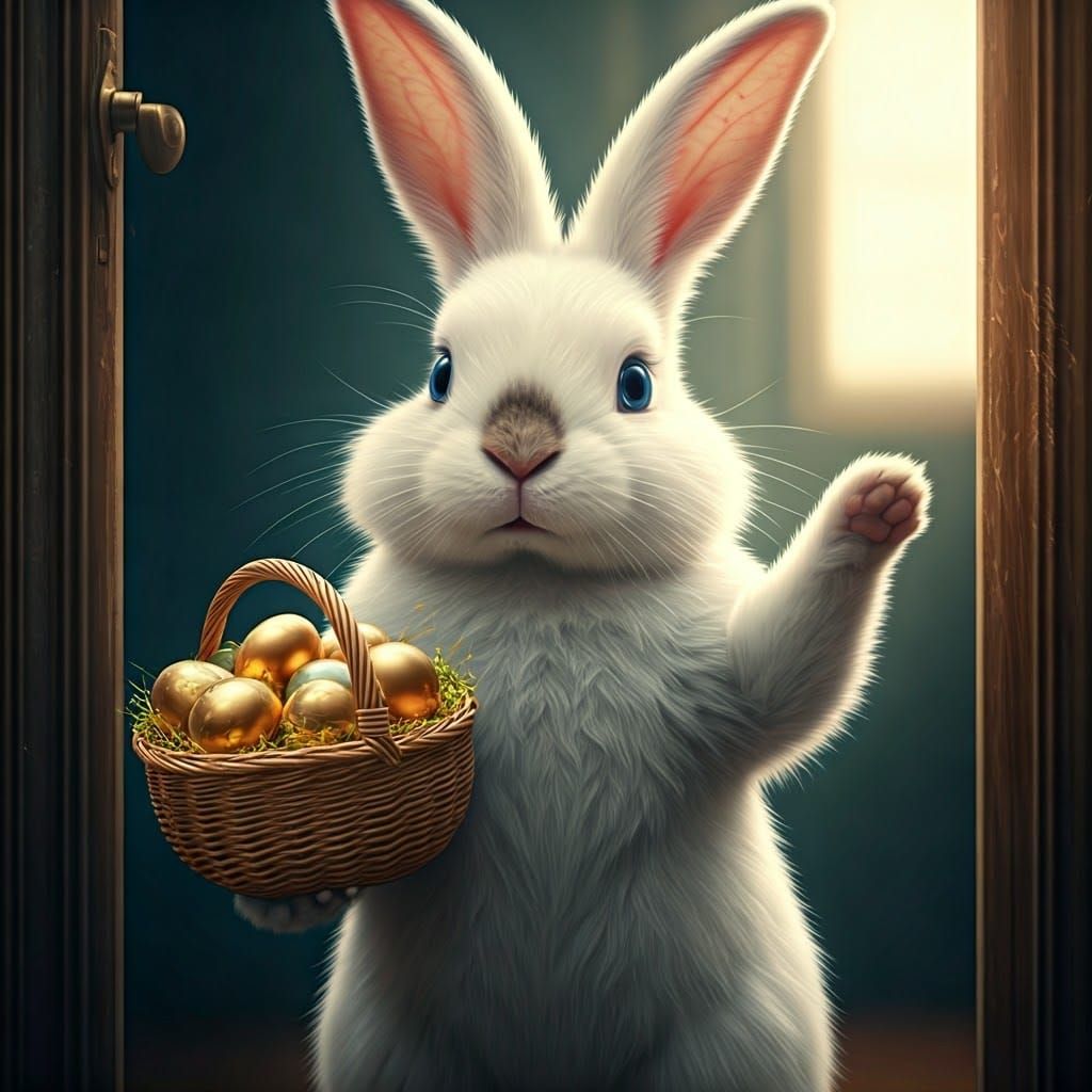Majestic Easter Bunny in Hyper-Realistic Style