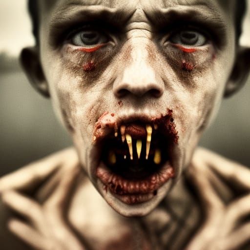 Zombies Eating People: Close-Up Portrait