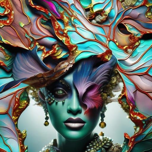 Badass Gems Monster in Oil Painting Style