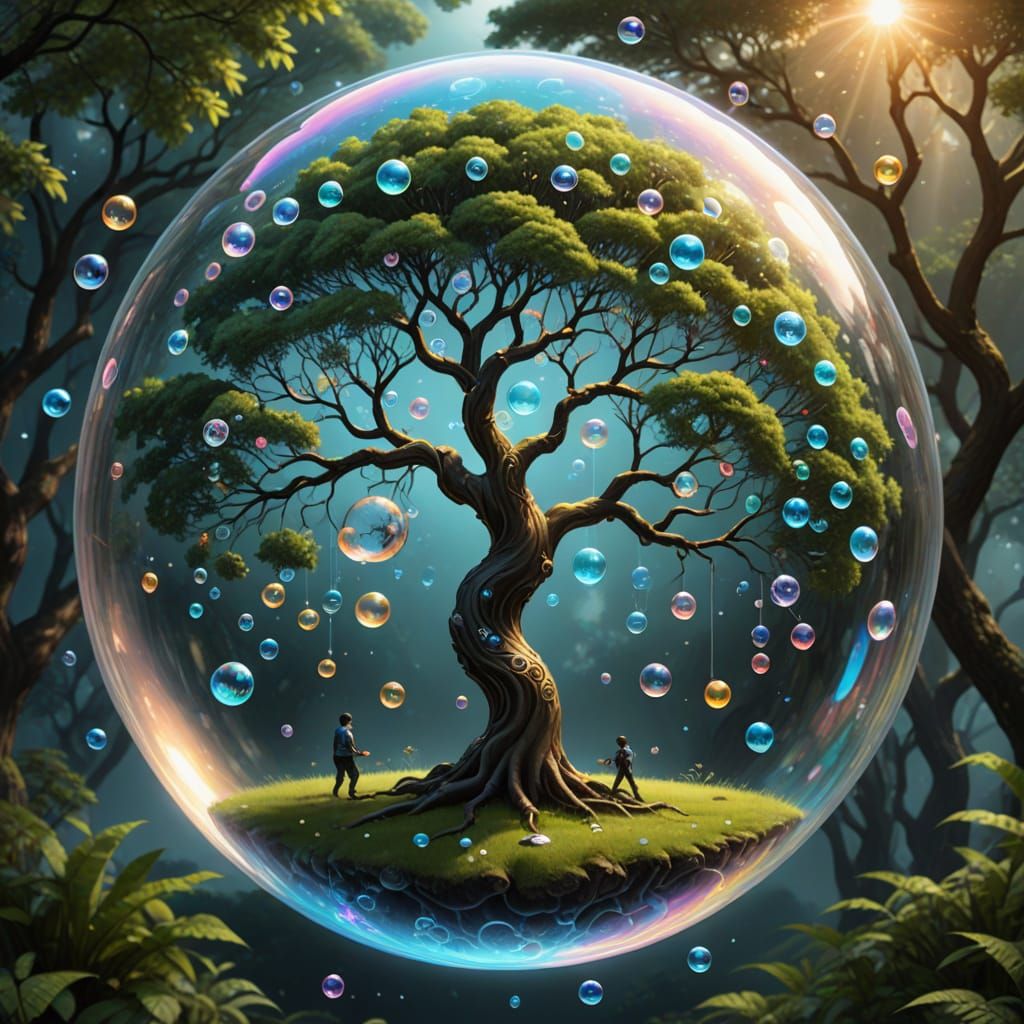 AI Symbolic Representation: Bubble, Yin Yang, Tree