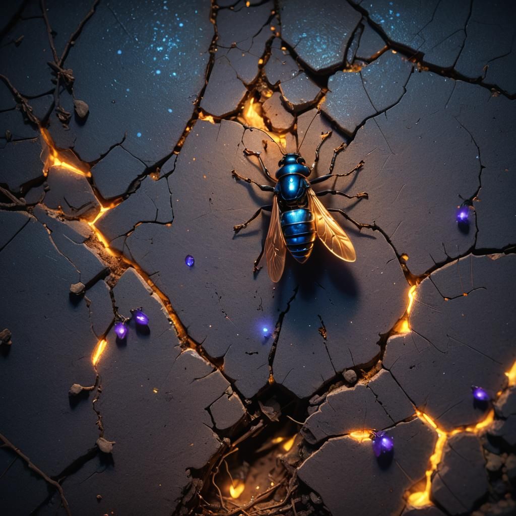 Firefly Illuminates Mouse Hole in Detailed Matte Painting