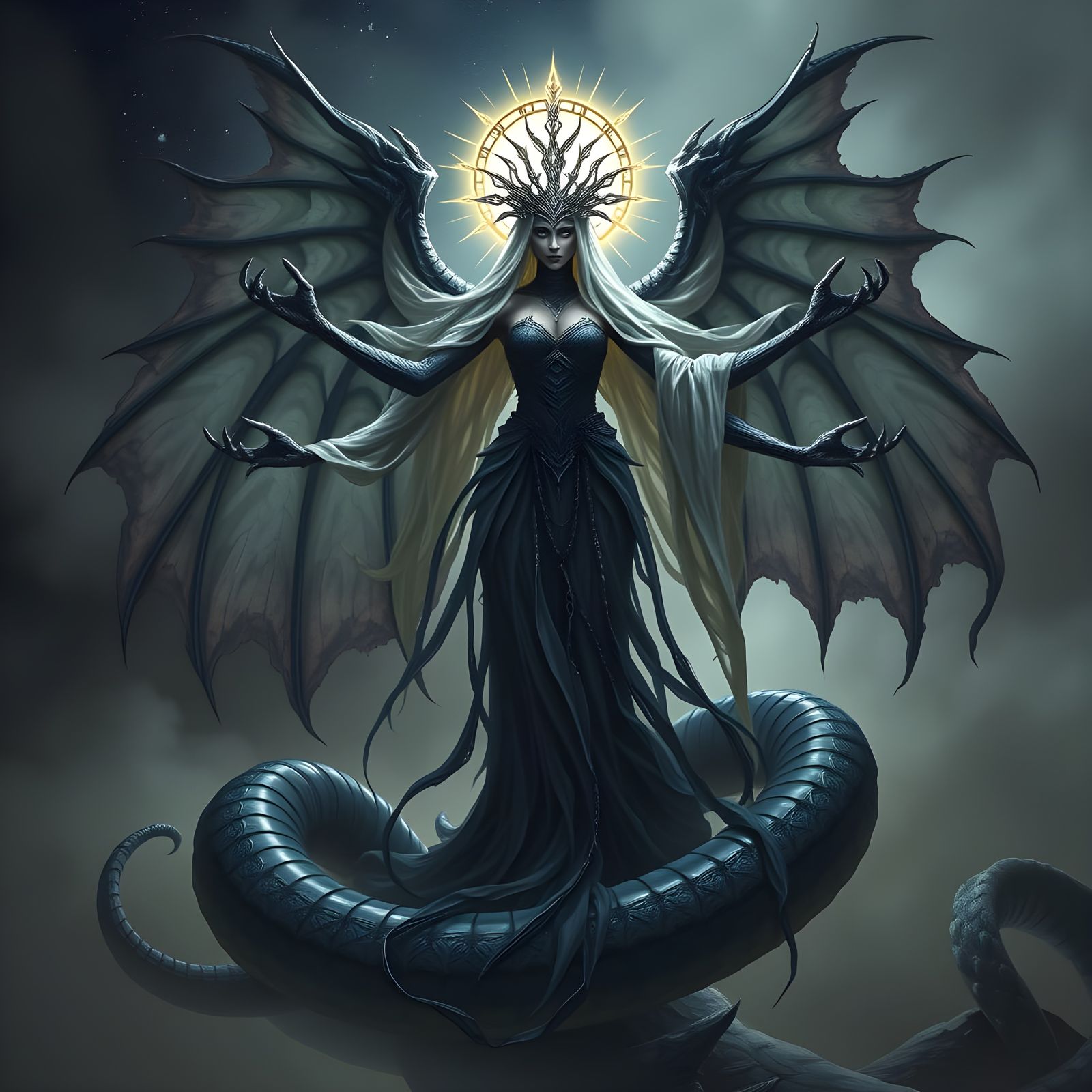 Monstrous Dream-Eater Queen of Shadow and Silk