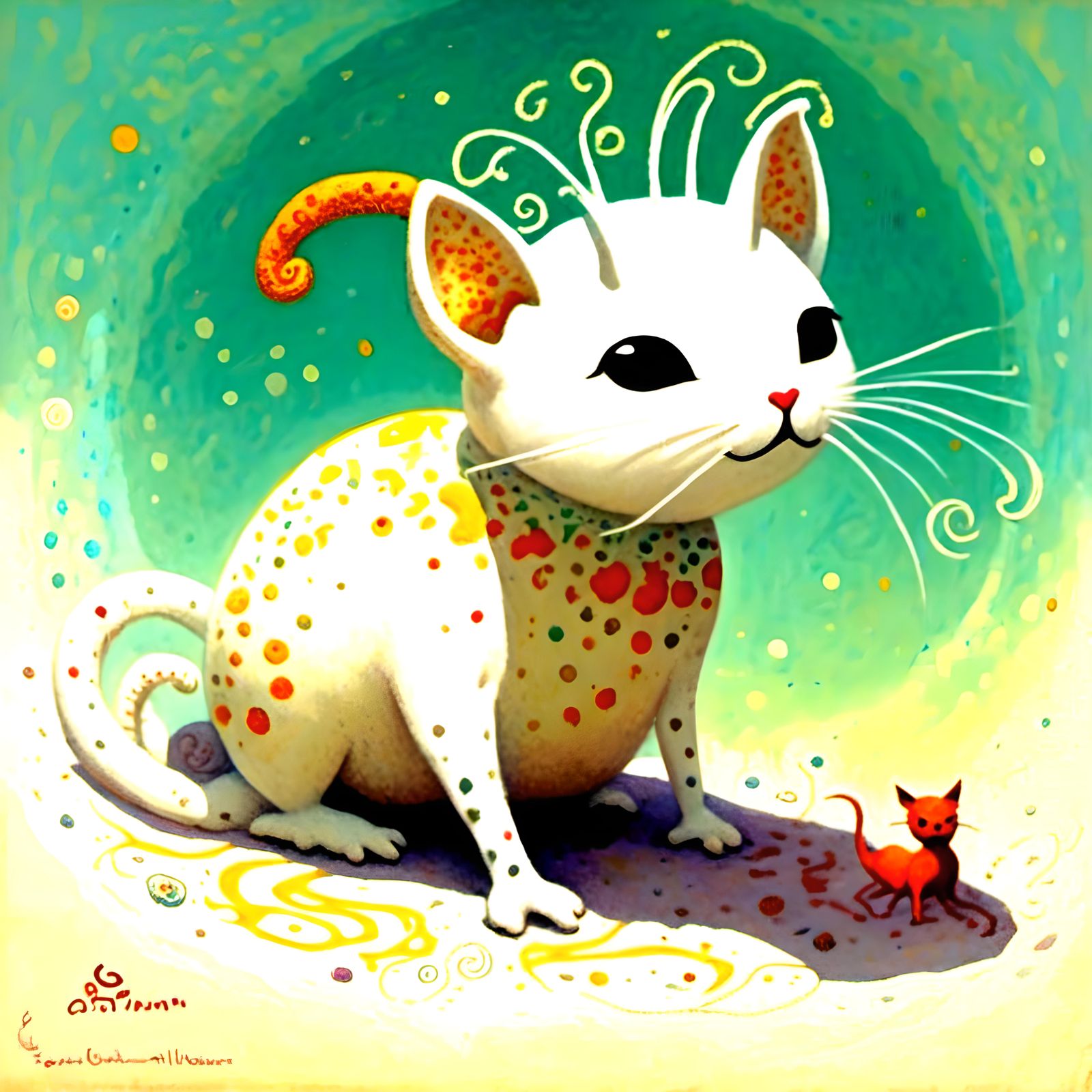 <lora:Moonmoth Song:1.0> beautiful cat by pino daeni

.