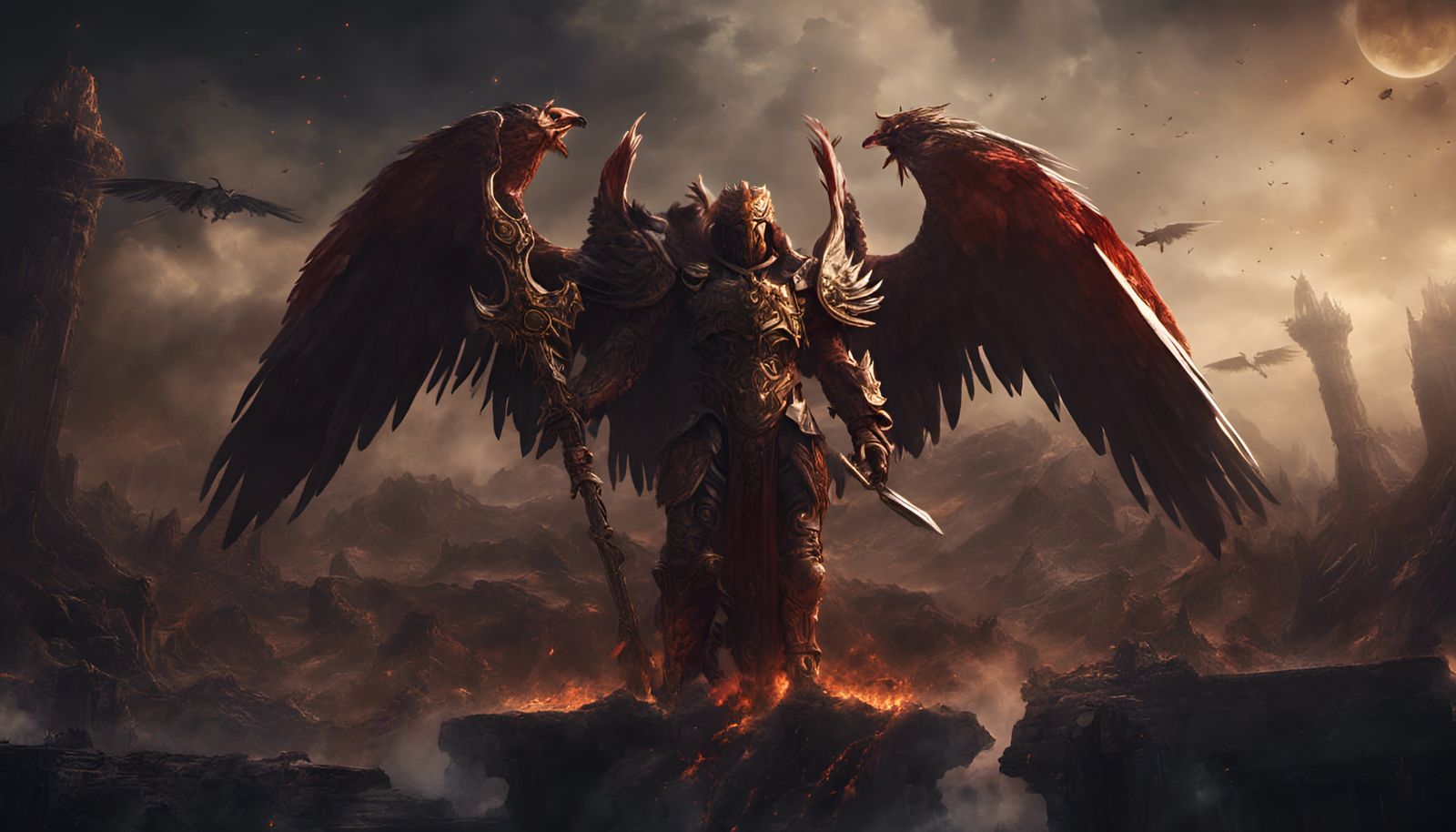 Sanguinius Defending Eternity Gate: Epic Digital Matte Paint...
