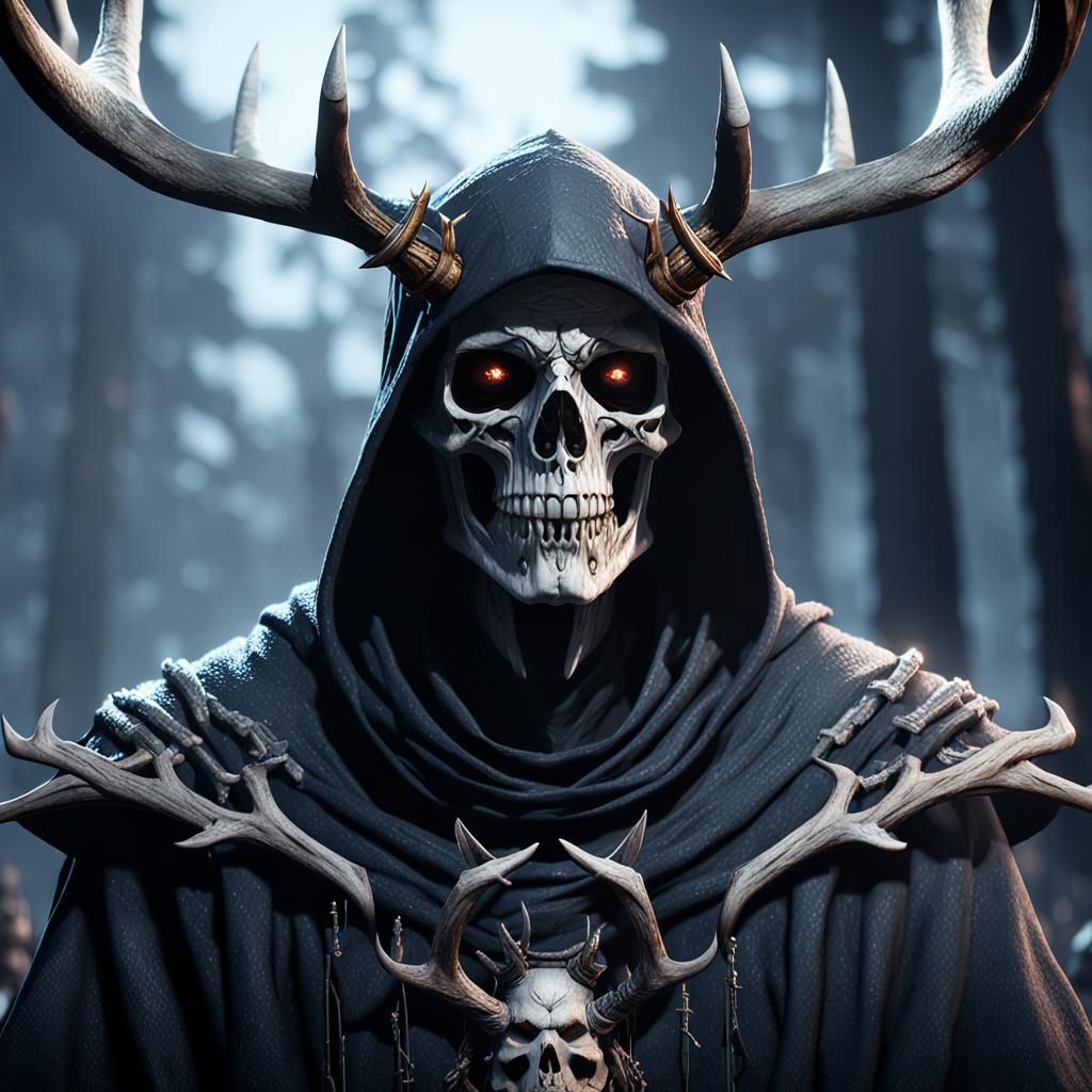 Grim reaper with antlers