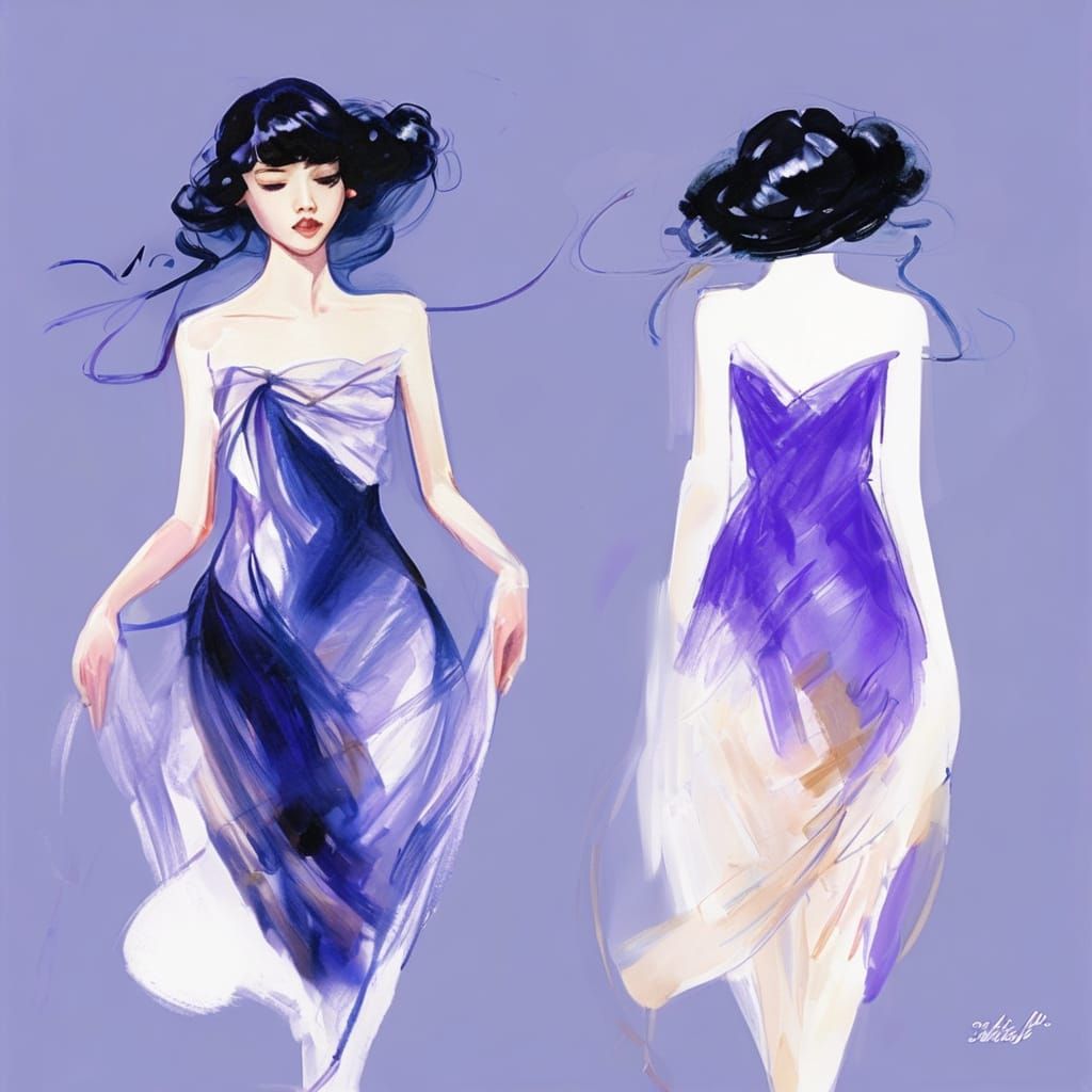 Impressionist Portrait of a Girl in Paris Couture