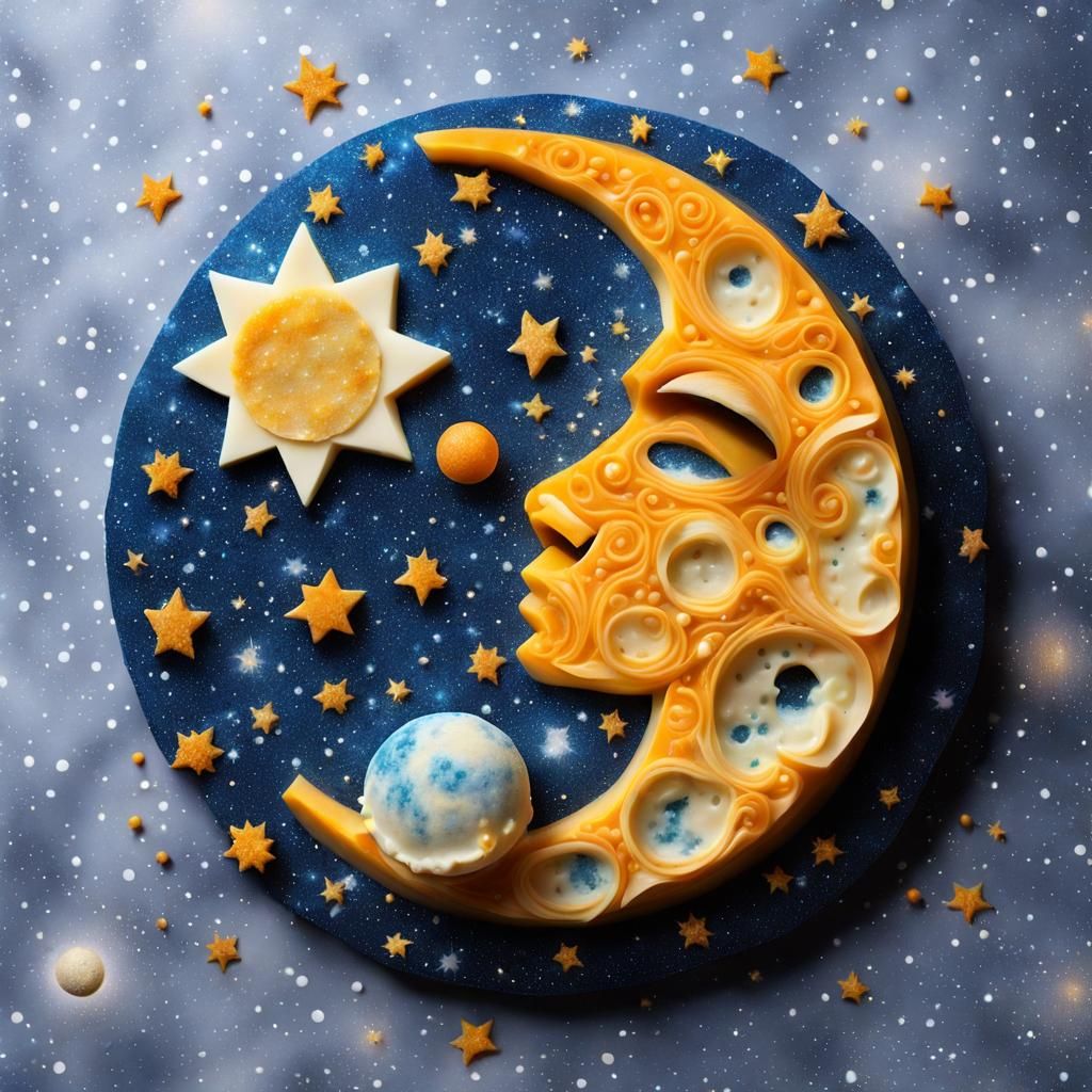 Cheese Moon in Glittering Star Nebula