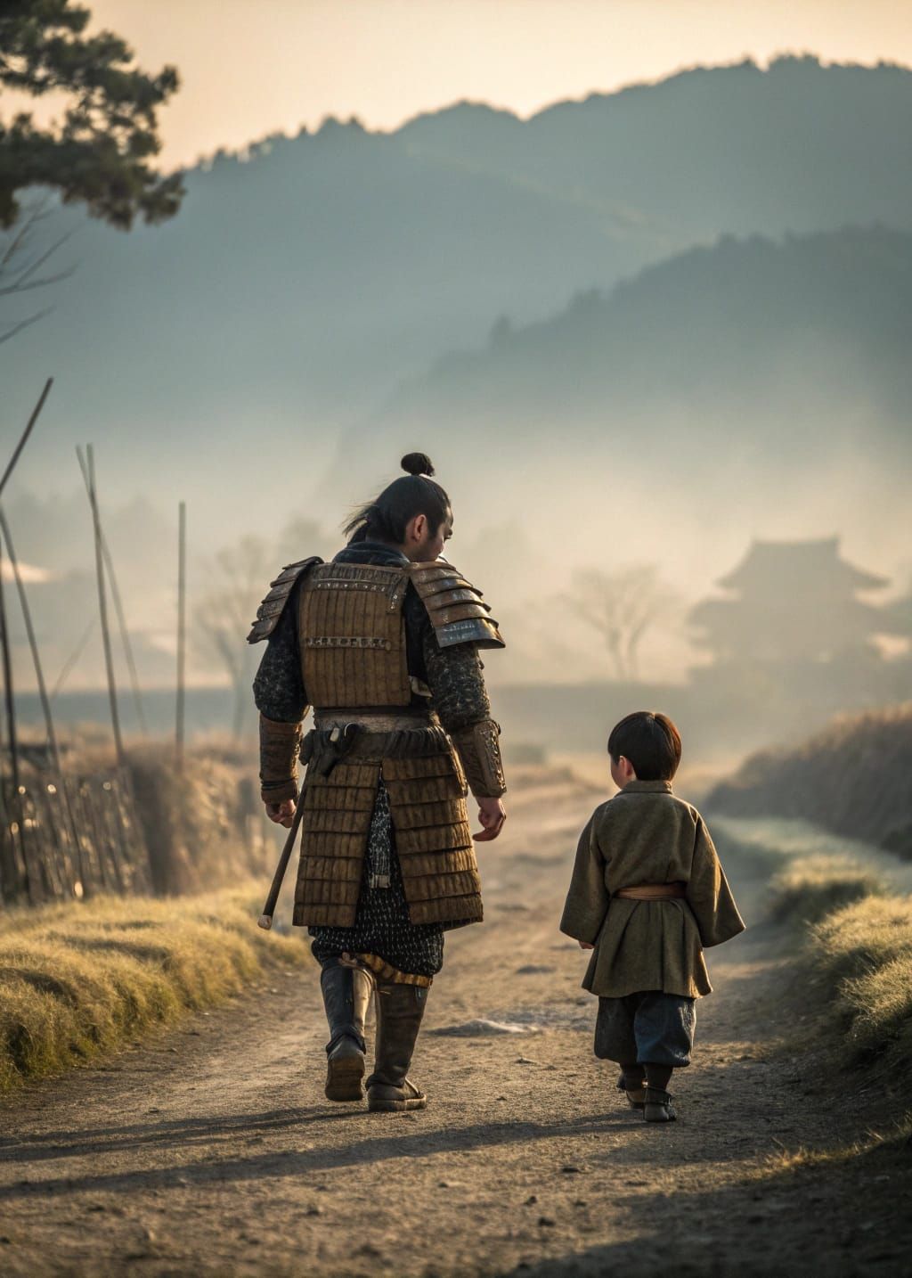 Samurai and Son in Mist-Shrouded Japan