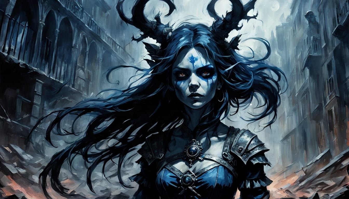 Gothic Ghost Confronts a Punk Woman in Midnight Decay