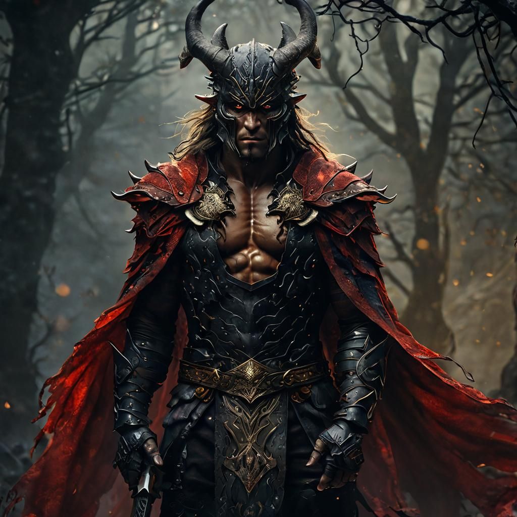 Dark Fantasy Demon Slayer in Beast Armor