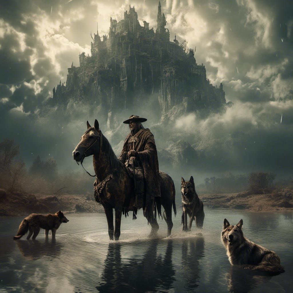 Asian Steppe Cavalry with Wolf and Star