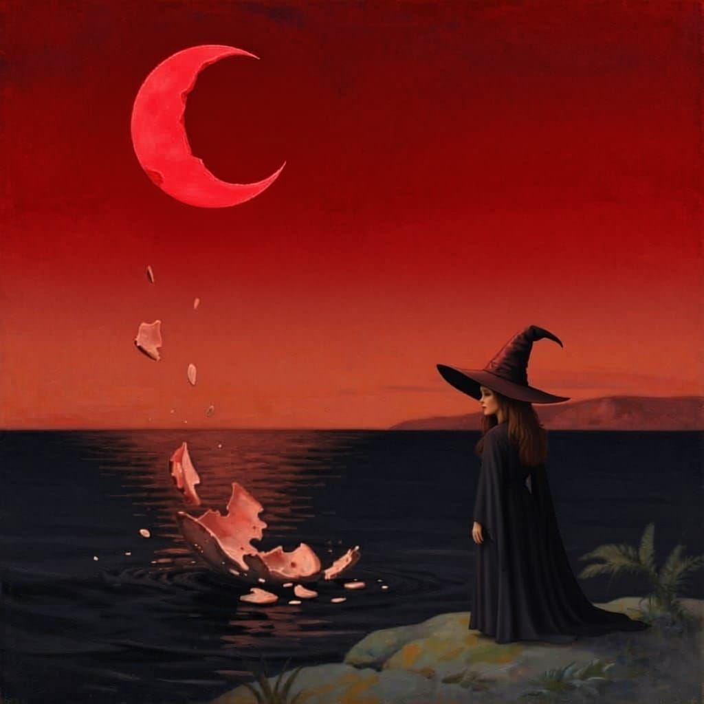 Moon Falling Apart into the Sea