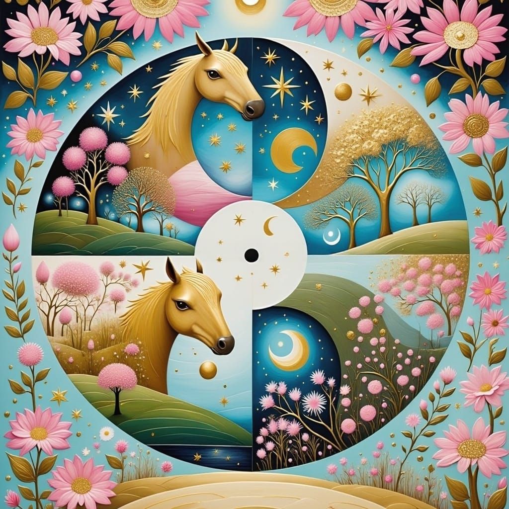 Winter and Summer Harmony in Vibrant Gold and Pink