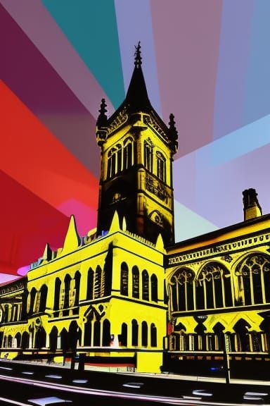 Manchester Town Hall: Pop Art Screen Print in 8K