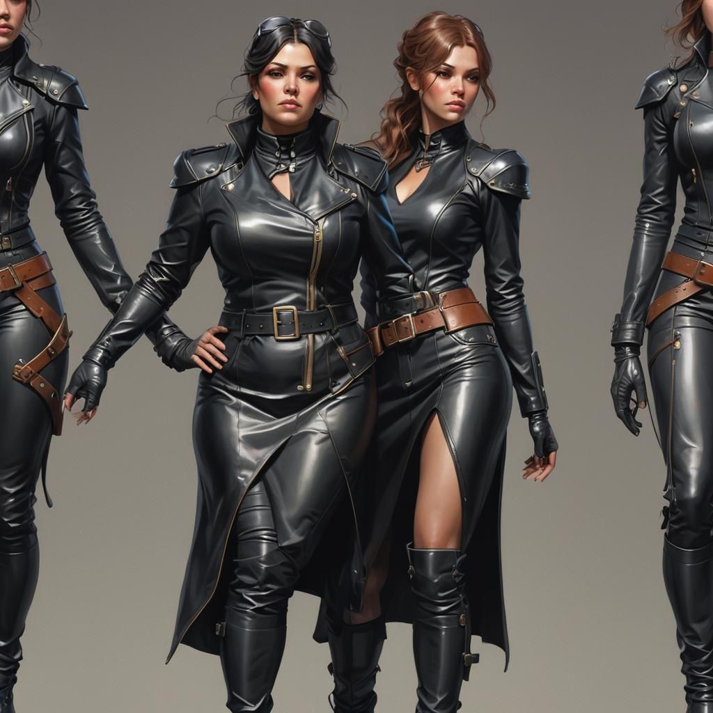 Overweight Woman in Leather, Detailed Portrait