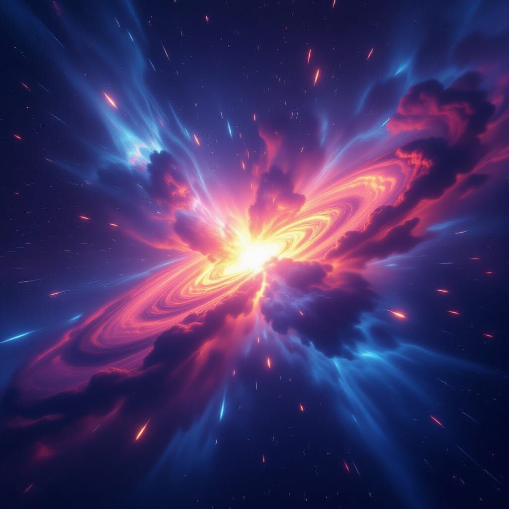 Hyperrealistic Supernova Explodes in Vibrant Space
