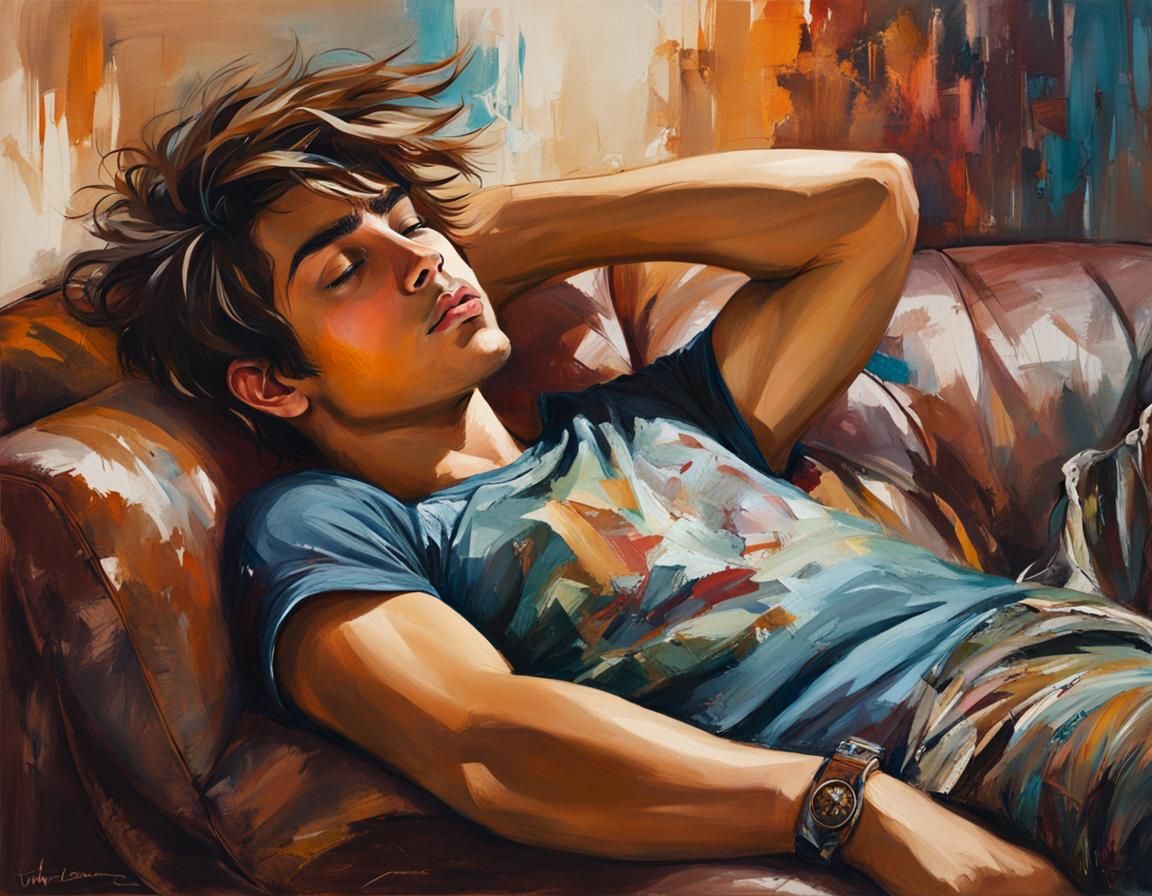 Young Man Sleeping 240427B