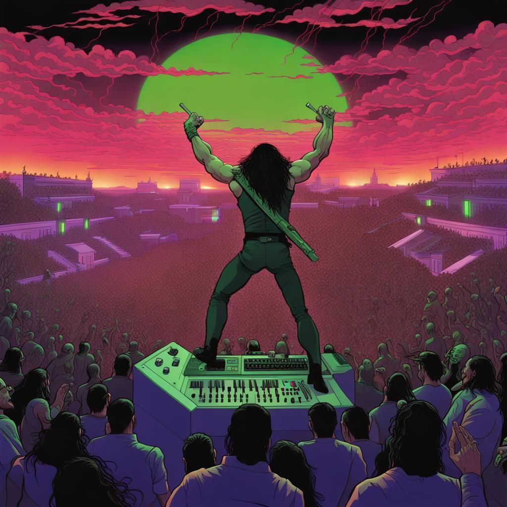 Peter Steele Concert in Ancient Greece, Synthwave Style