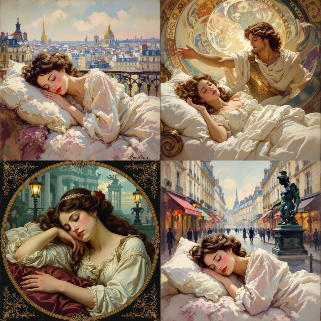 Victorian Woman Dreaming of Ancient Greek Sculpture