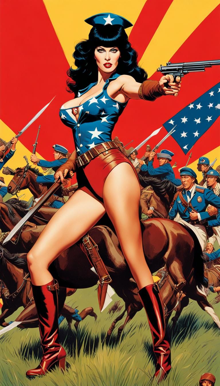 Elvira as a Revolutionary War superhero