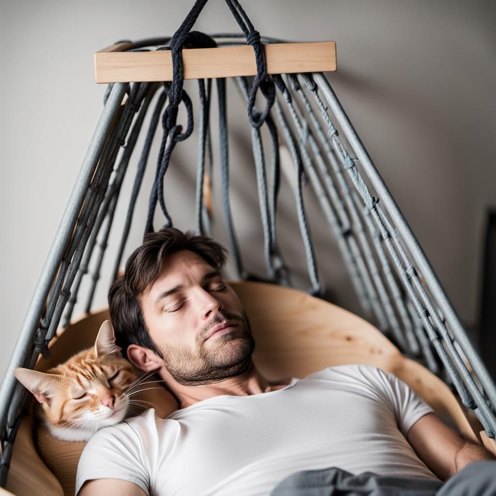 Man Asleep in a Cat's Cradle
