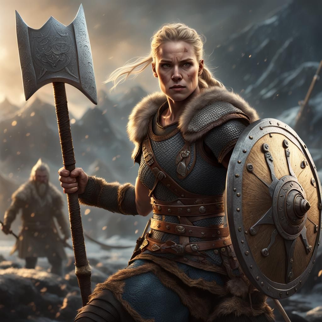 Detailed Realism: A Female Viking Warrior