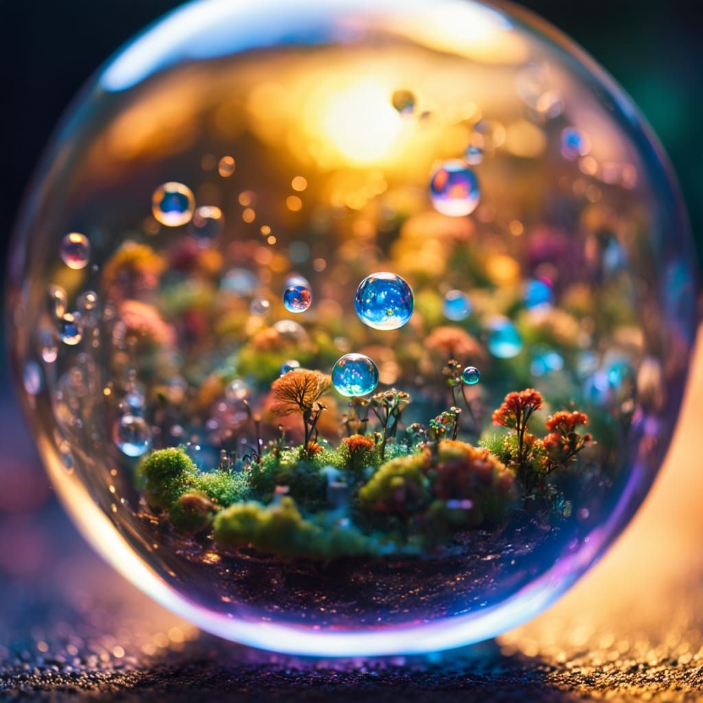 Surreal Miniature World Inside a Bubble