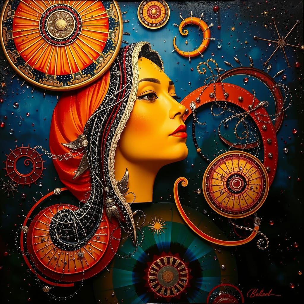 Hyperrealistic Sculpture of Reflected Glory in Red, White, a...