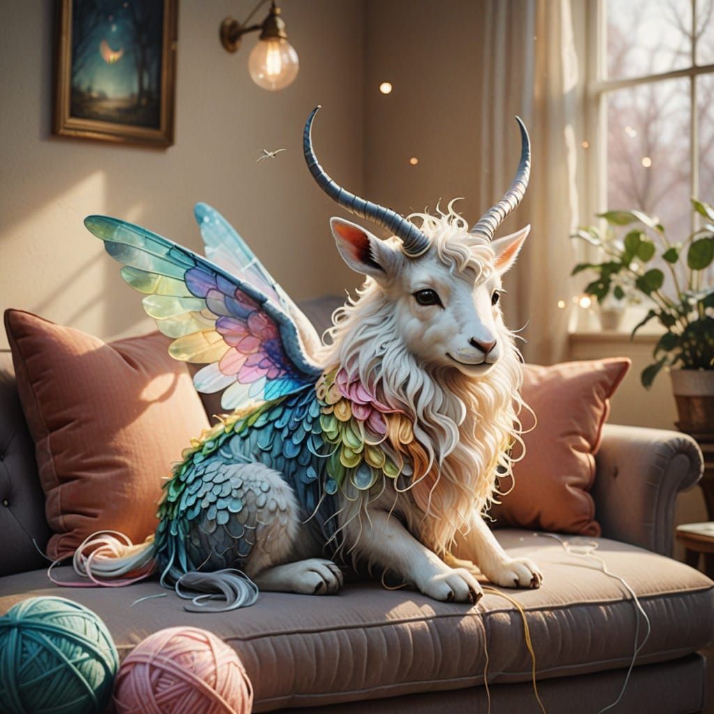 Mythical Fantasy Pet in Whimsical Watercolor