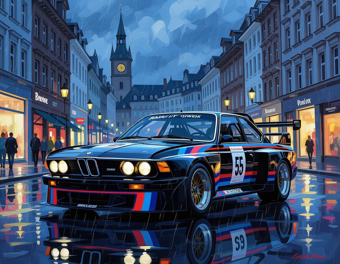 BMW CSL 3.0 Race Car in Black M Power Livery