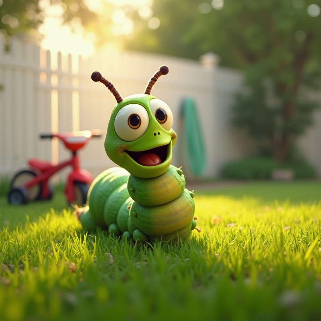 Excited Caterpillar Wiggling in Hyperreal Backyard