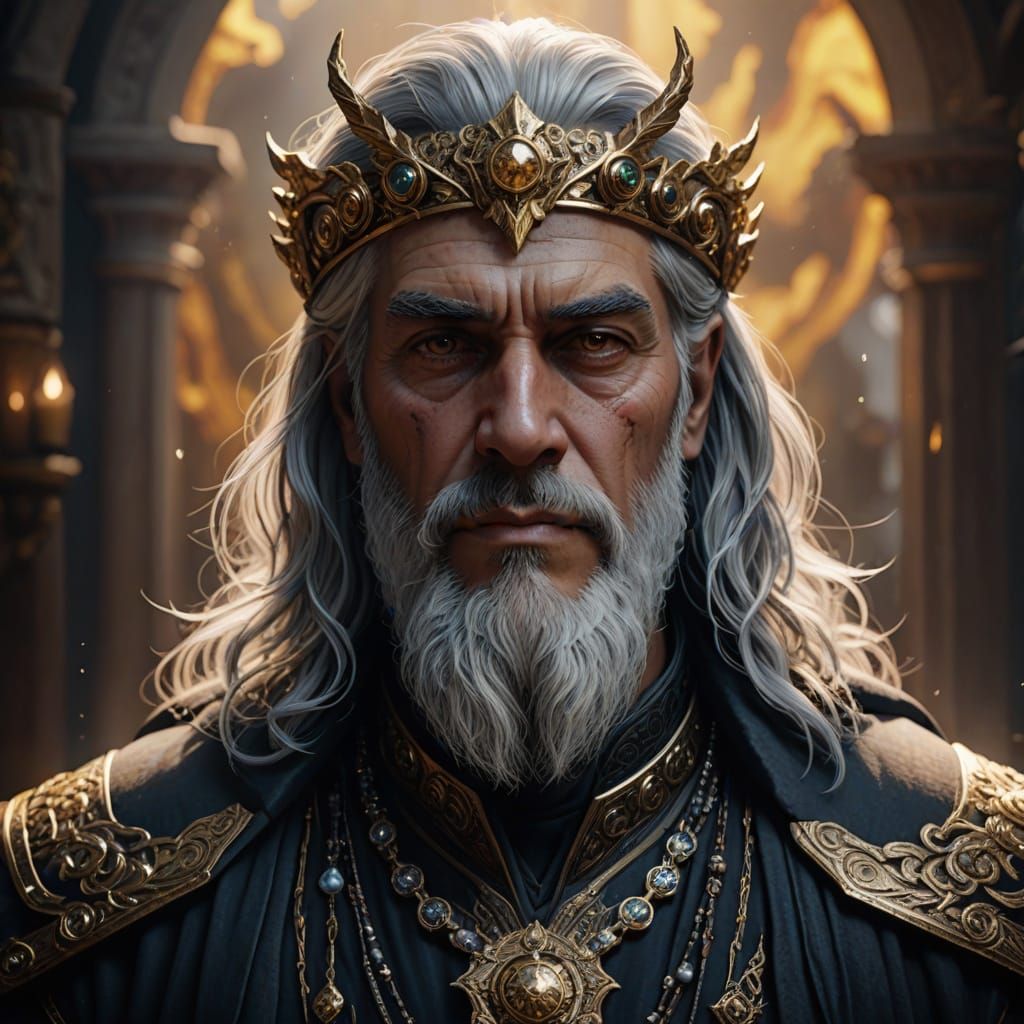 Stunning, close portrait of Eupeithes of Ithaca.