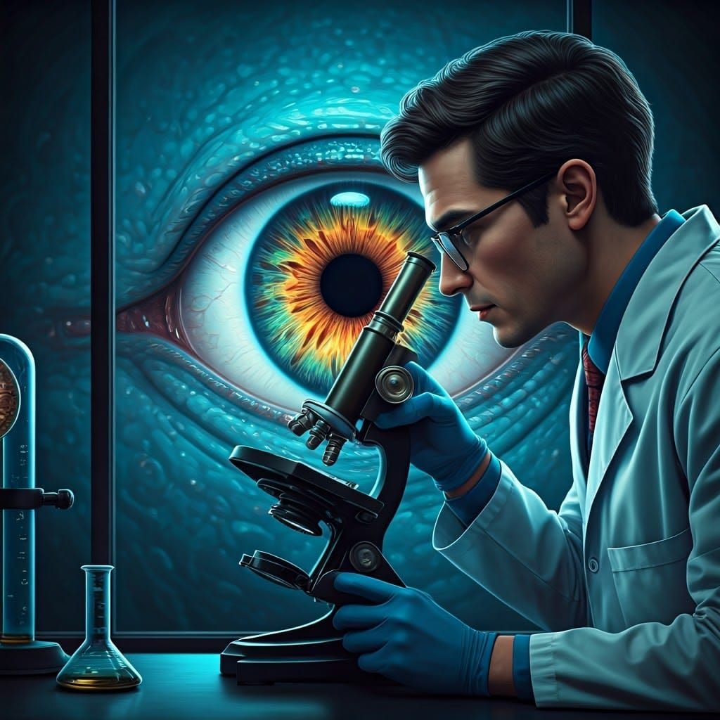 Scientist Photobombed by Alien Eye in 3D Style