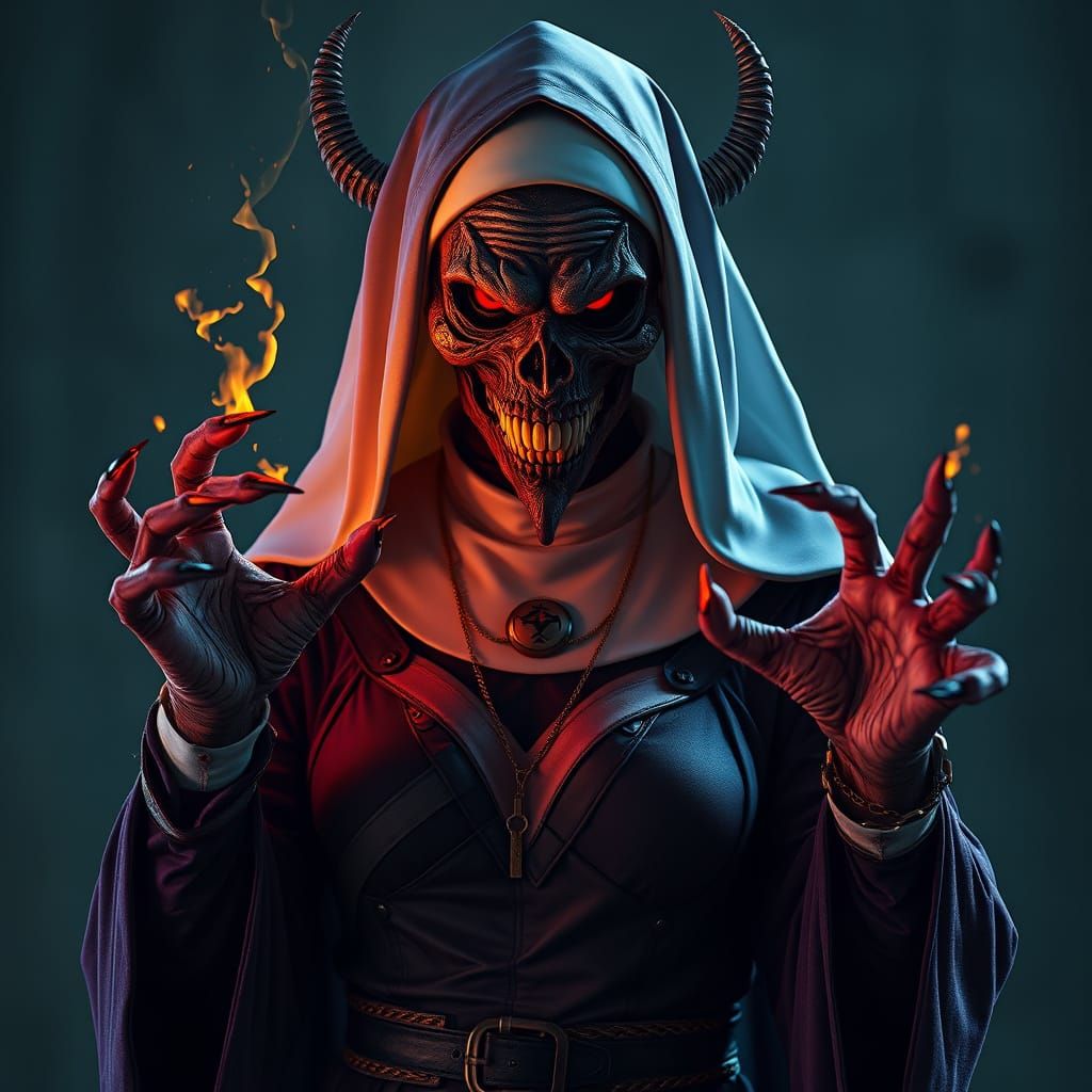 Dark Fantasy Nun Masterpiece in Provocative Attire