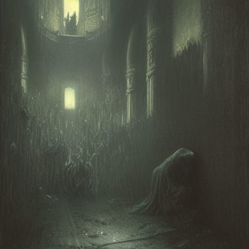 Horror Castle in Gustave Doré Style