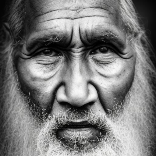 Striking Black and White Portrait of an Elder