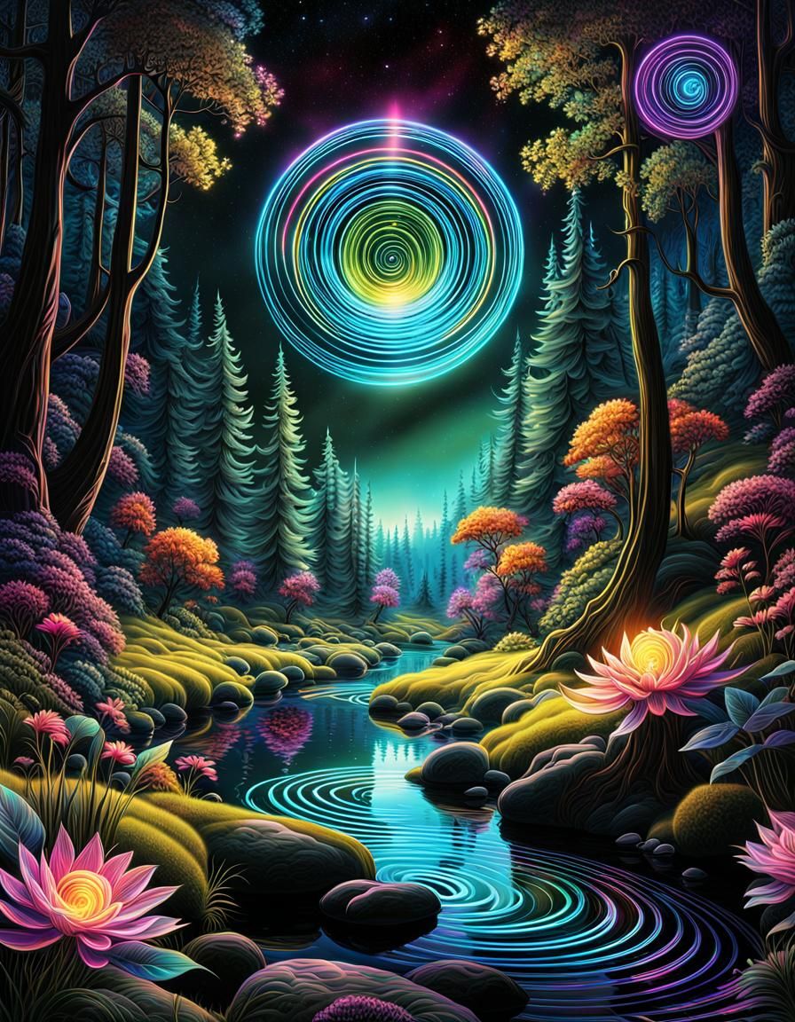 Cosmic Spirals and Ethereal Beings in Glass Art