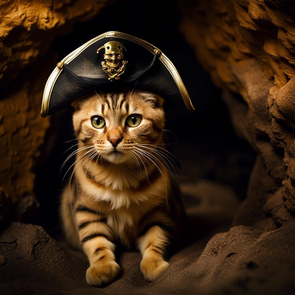 Pirate Cat Treasure Cave by Android Jones