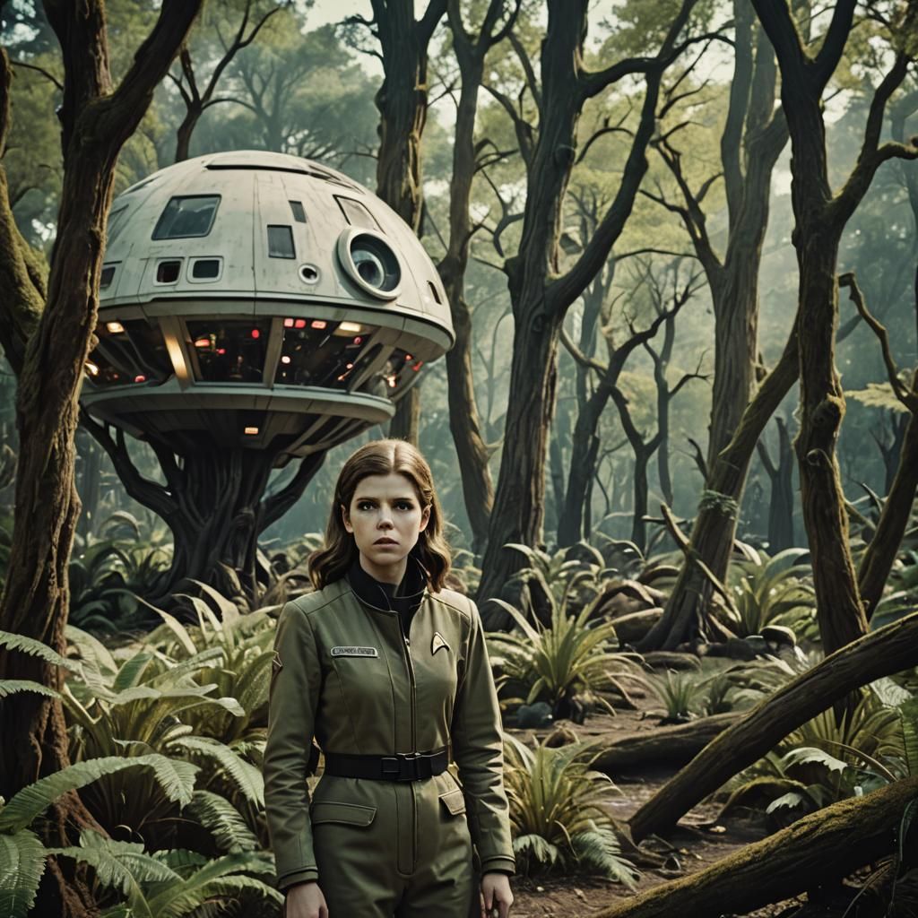 Anna Kendrick in 1950s Sci-Fi Film Still