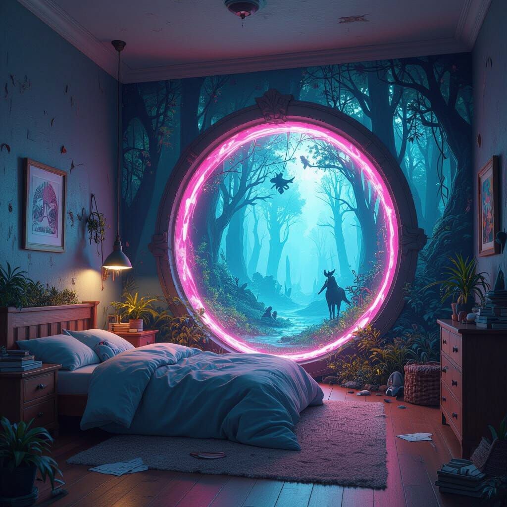 Mythical Forest Portal in Matte Painting Style