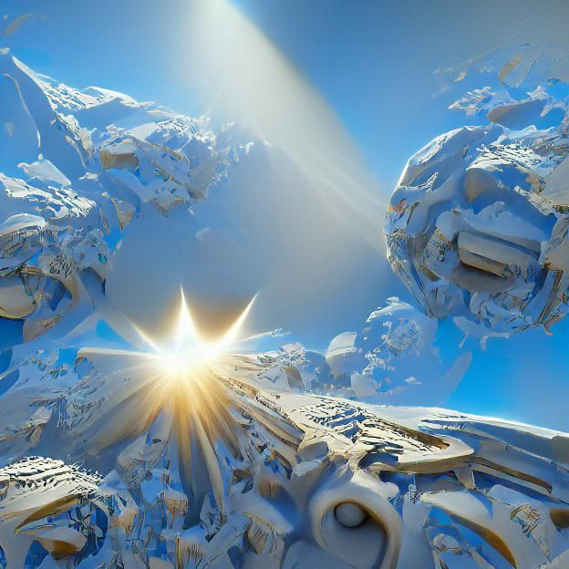 Sun Approaches Zenith in Bright Blue Sky