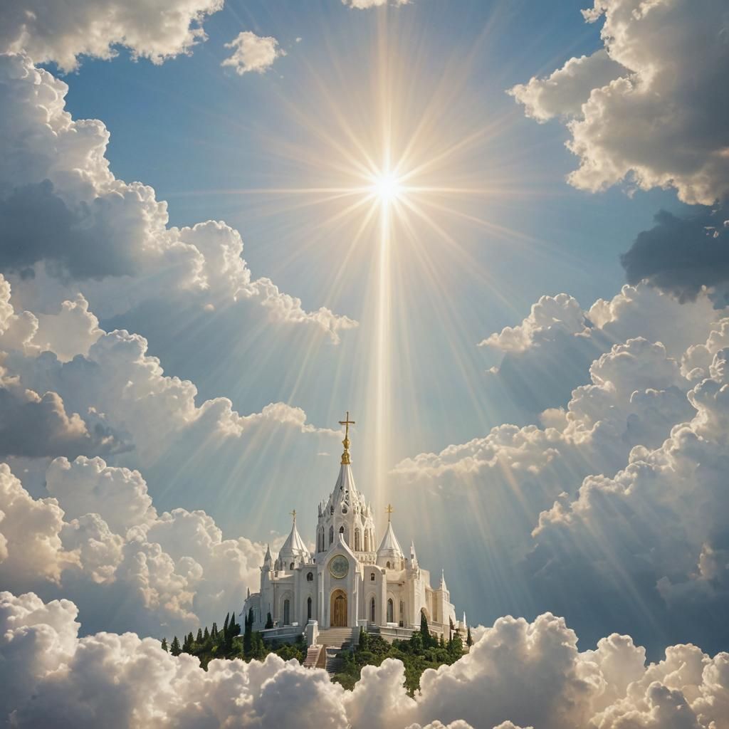 glorious new Jerusalem coming down, light and God's presence