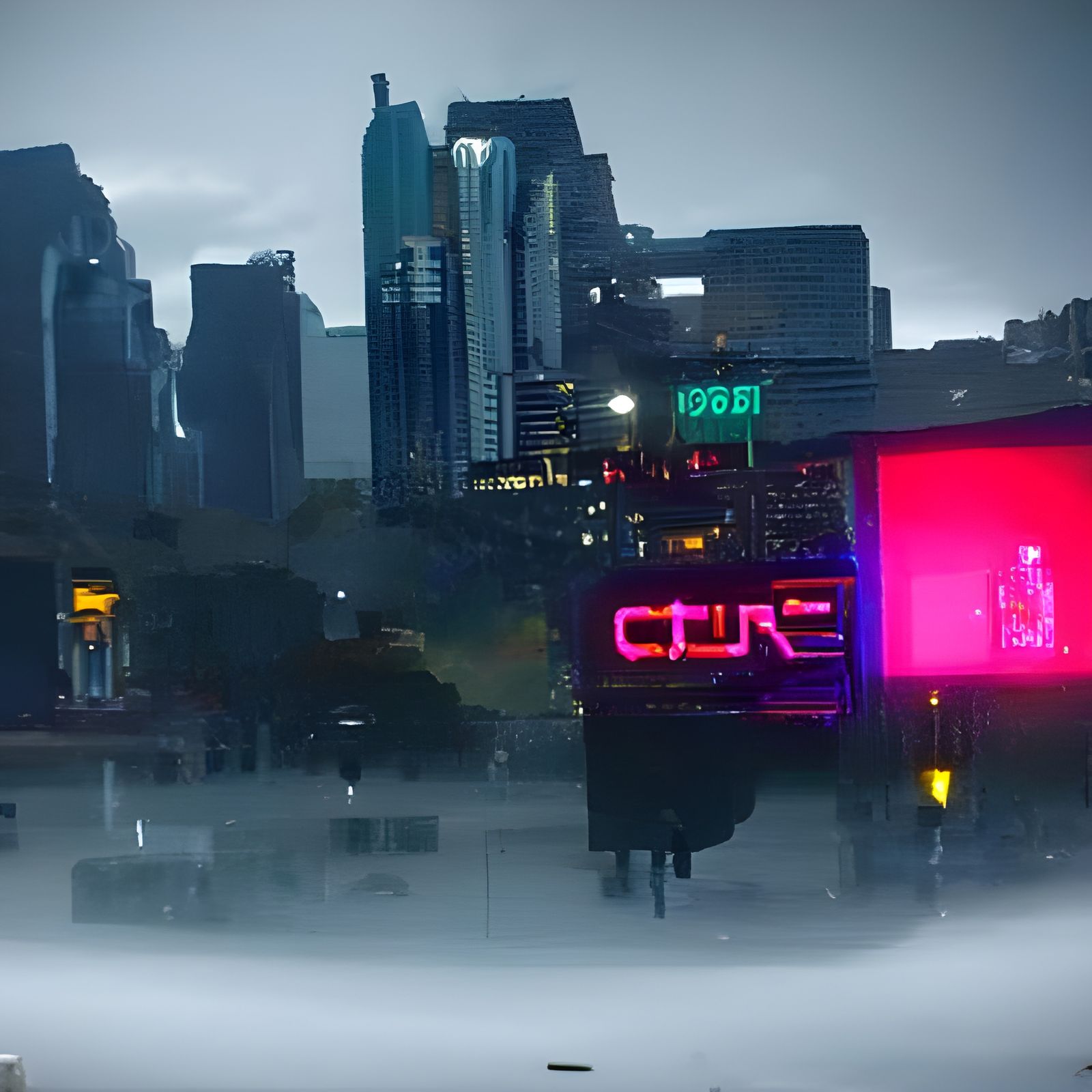 Austin Texas Cyberpunk 2099 Neon Cityscape