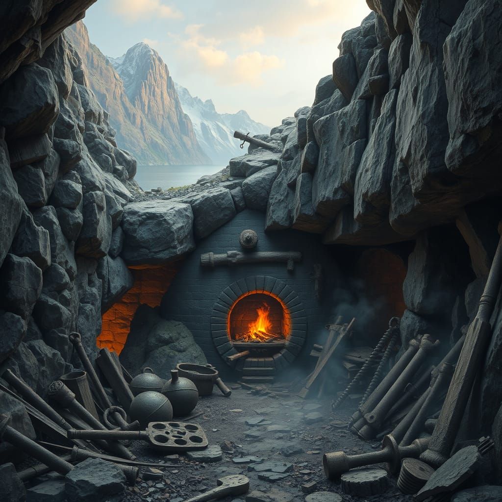 Viking Era Iron Mine, Hidden in Fjord's Rocky Cliffs