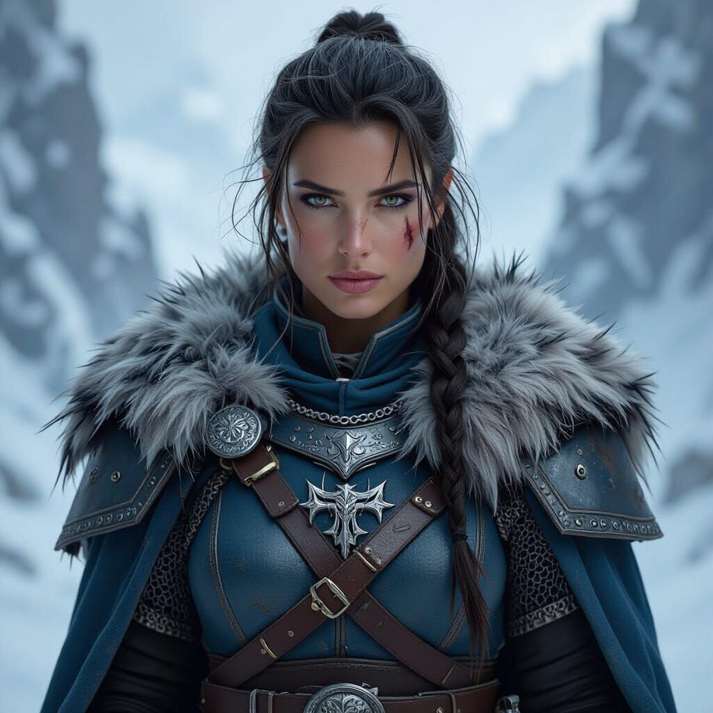 Captain Brynja Frostgate: Dark Fantasy Portrait in 8K