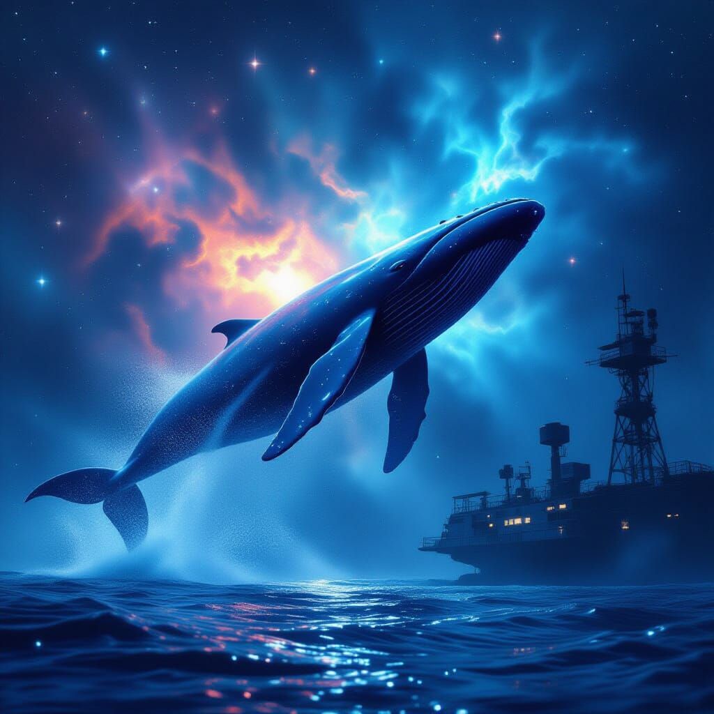 Cosmic Whale Breaching from Nebula Sea