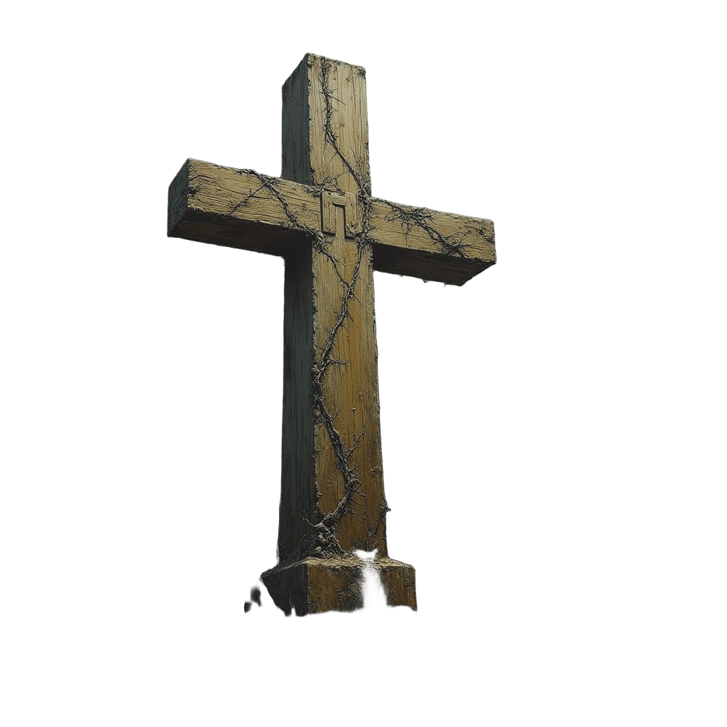 Weathered Ancient Cross Amidst a Dramatic Stormy Sky