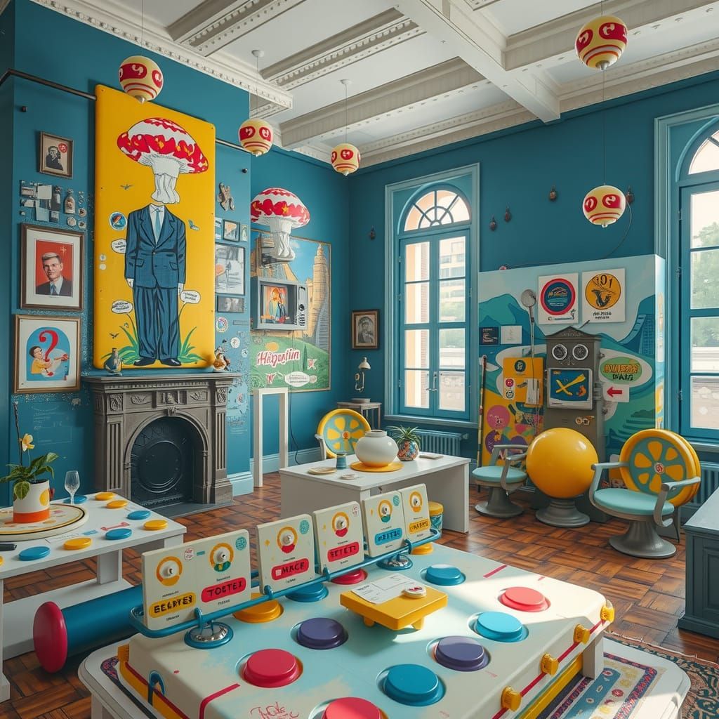 Mushroom Flags and Chewing Gum Bunker, Whimsical Futurism