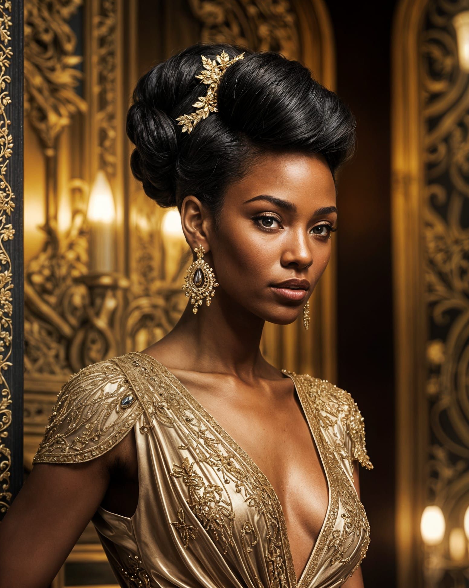 Regal Gold Goddess in Elegant Splendor